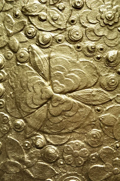 Fondo floral con textura dorada — Foto de Stock