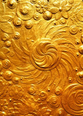 Altın çiçek kabartma