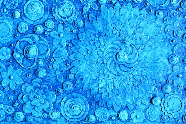 Hand painted blue floral background — Stockfoto