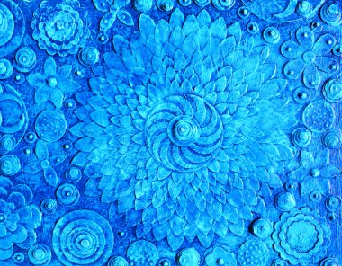 Hand painted blue floral background