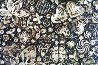 Abstract black white grunge acrylic