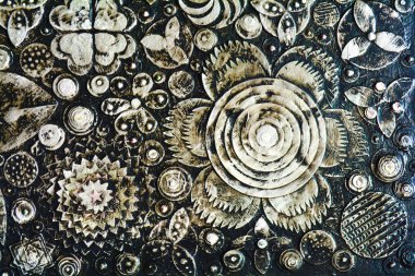Abstract black white grunge acrylic