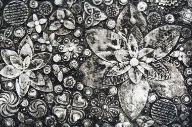 Flowers, abstract grunge surface