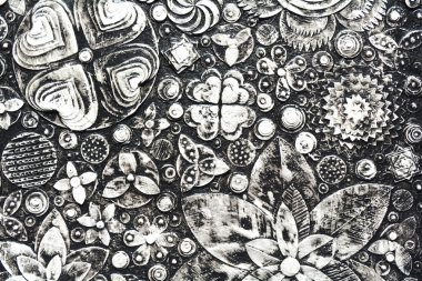 Flowers, abstract grunge surface
