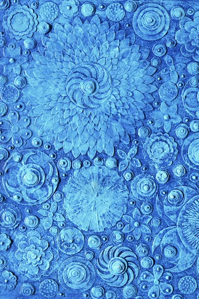 Dipinti a mano sfondo floreale blu — Foto Stock