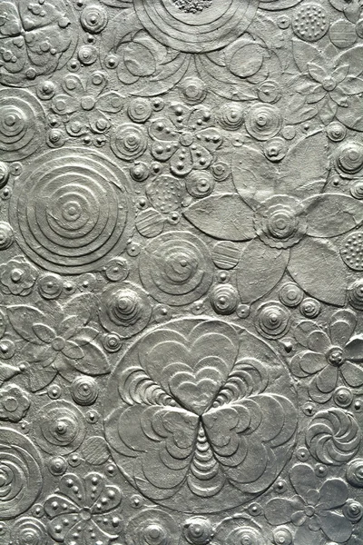 Silver flower embossing — Zdjęcie stockowe