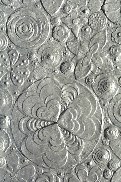 Silver flower embossing — Stock Photo, Image