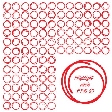 Kırmızı daire kümesi vurgulamak