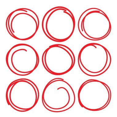 Kırmızı daire kümesi vurgulamak