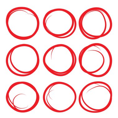 Kırmızı daire kümesi vurgulamak