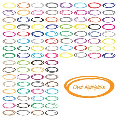 Vector set oval circles clipart