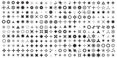 Vector set of sparkle lights stars. clipart