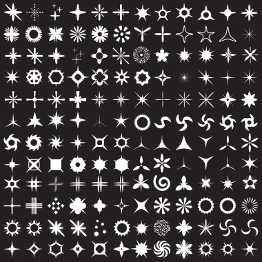 Super Set of vector sparkles icons. clipart