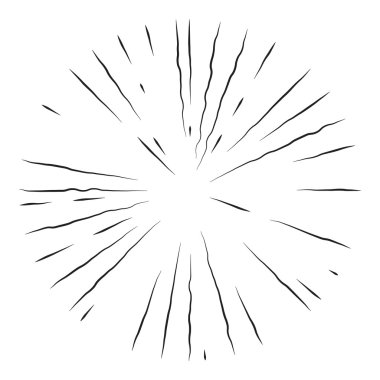 Vintage elle çizilmiş sunburst