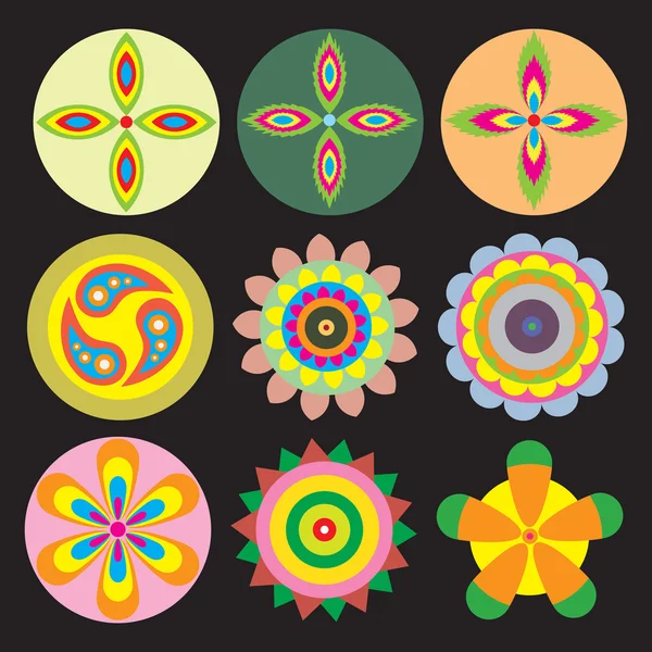 Conjunto de flores icono — Archivo Imágenes Vectoriales