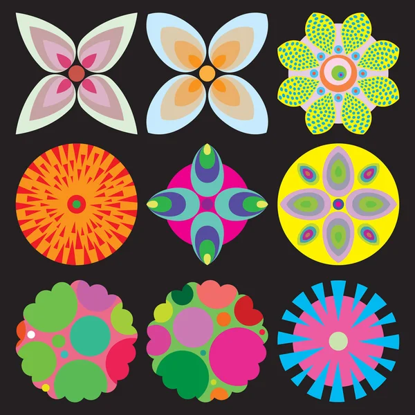 Conjunto de flores icono — Archivo Imágenes Vectoriales
