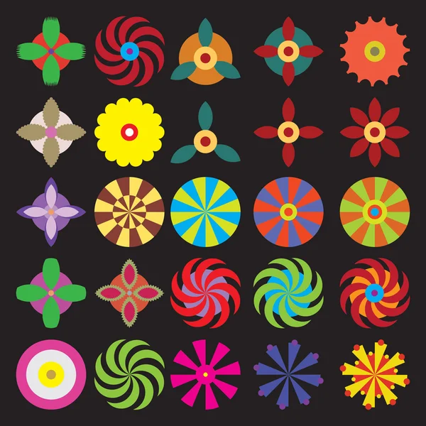 Conjunto de flores icono — Vector de stock