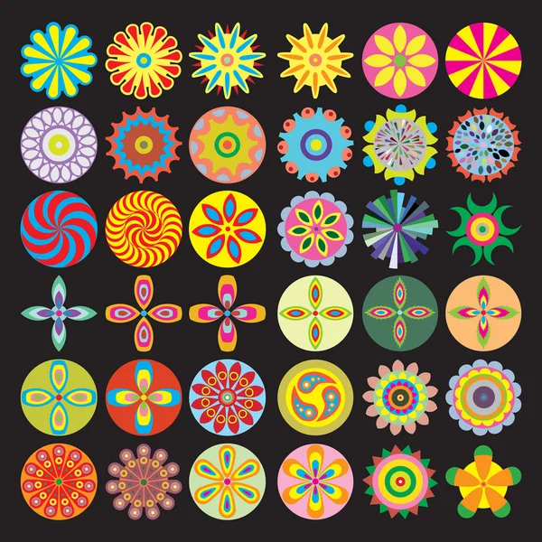 Conjunto de flores icono — Vector de stock