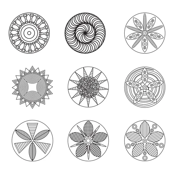 Set of flowers icon — Stock Vector