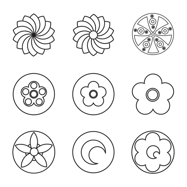 Conjunto de flores icono — Vector de stock