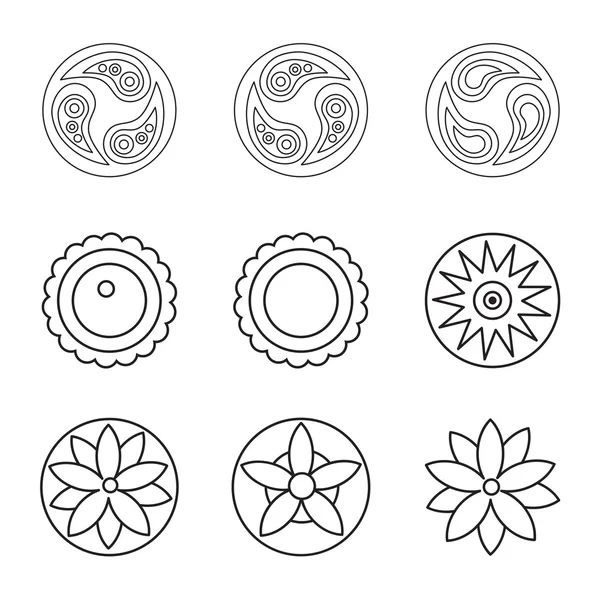 Conjunto de flores icono — Vector de stock