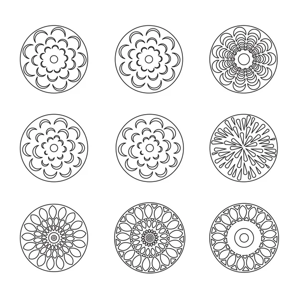 Set of icon flowers — Stock Vector