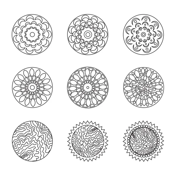 Reihe von Symbolblumen — Stockvektor