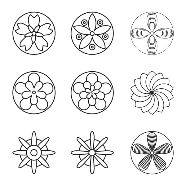 Set di fiori icona — Vettoriale Stock