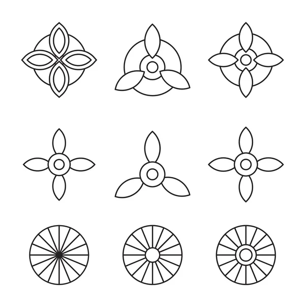Set bunga ikon - Stok Vektor