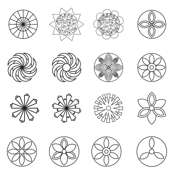 Set of icon flowers — Stock Vector