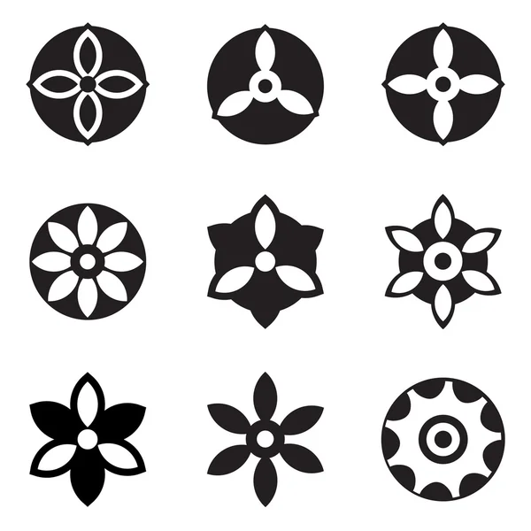 Conjunto de flores de ícone — Vetor de Stock