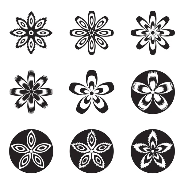 Conjunto de flores icono — Vector de stock