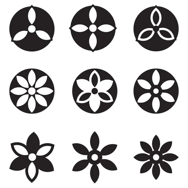 Conjunto de flores icono — Vector de stock