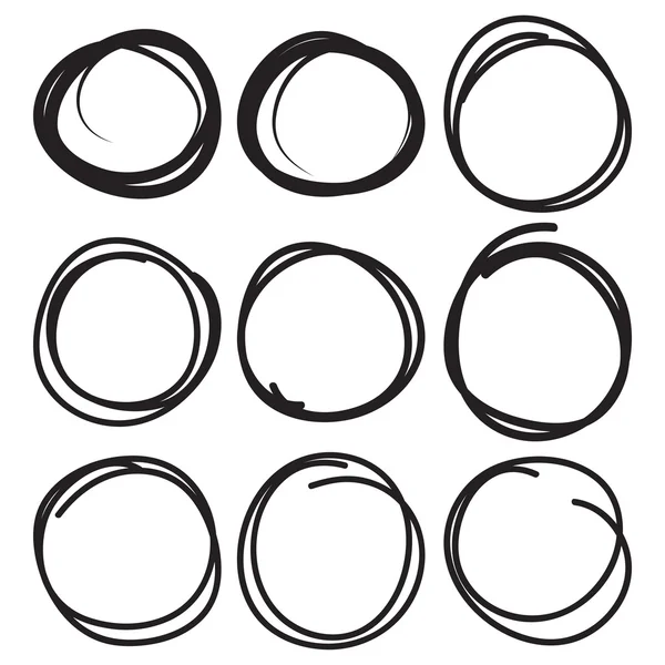 Black highlight circle set — Stock Vector