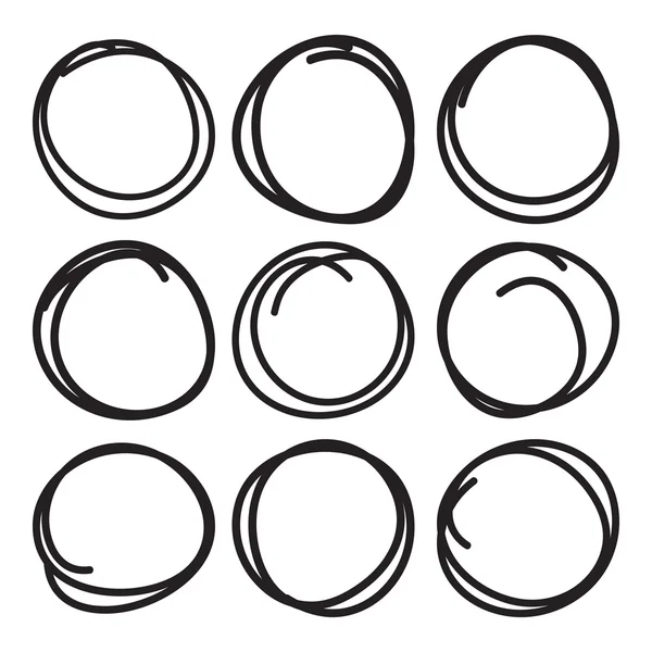 Negro punto culminante círculo conjunto — Archivo Imágenes Vectoriales