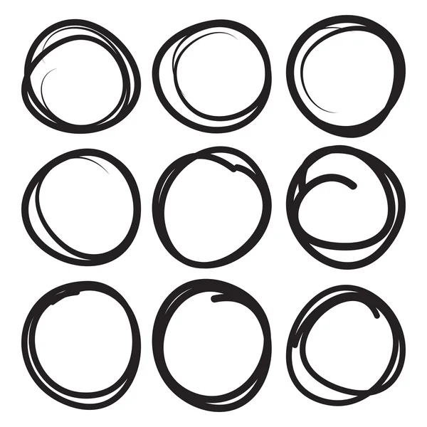 Black highlight circle set — Stock Vector