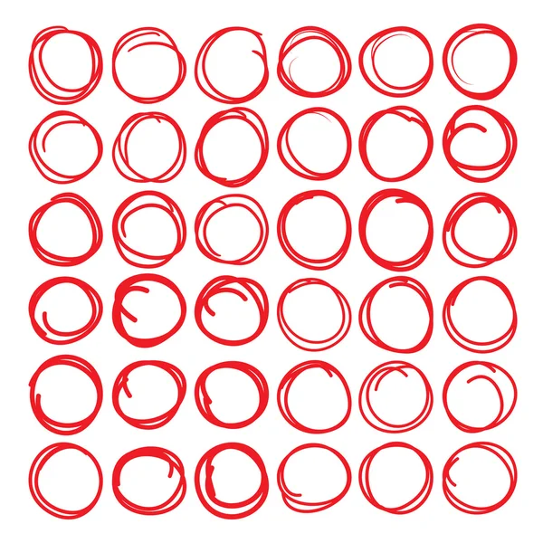 Red highlight circle set — Stock Vector