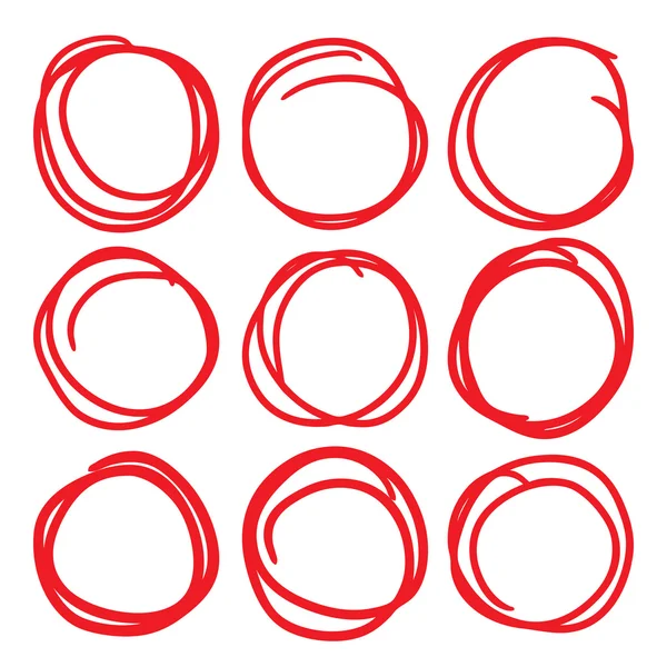 Červené zvýraznění kruh sada — Stockový vektor