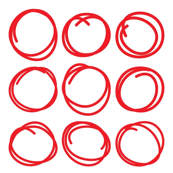 Ensemble de cercle rouge surligné — Image vectorielle
