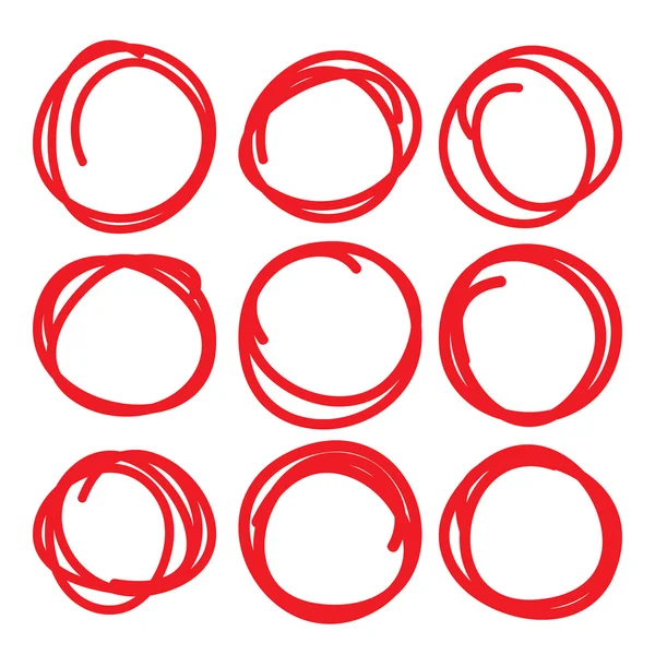Красный набор кругов — стоковый вектор