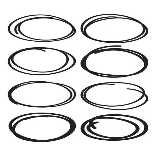 Vector set oval circles — Stock Vector