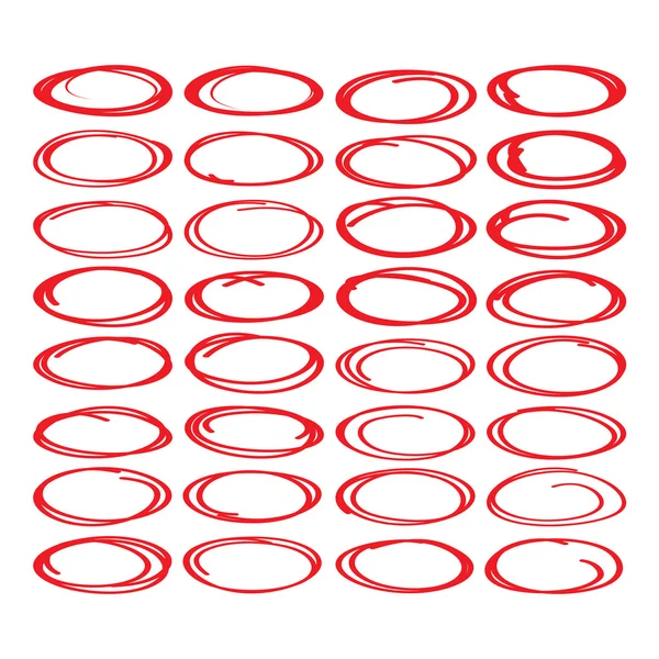 Ensemble vectoriel cercles ovales — Image vectorielle