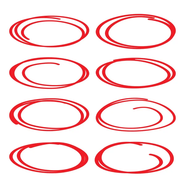Vector set oval circles — Stock Vector