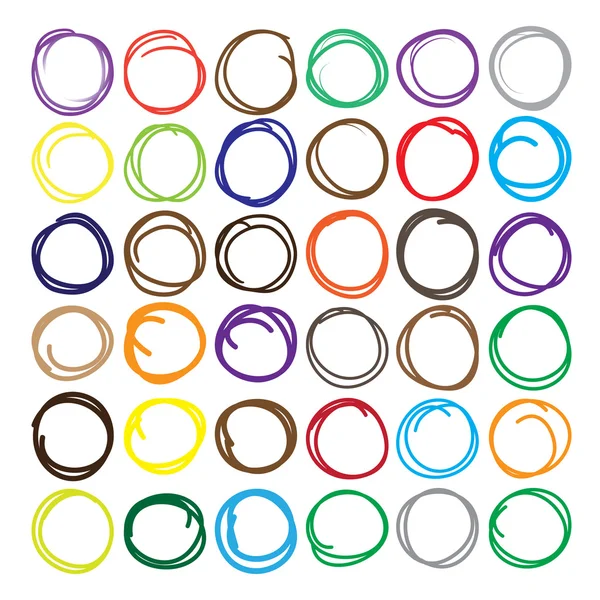 Vector set oval circles — Stock Vector