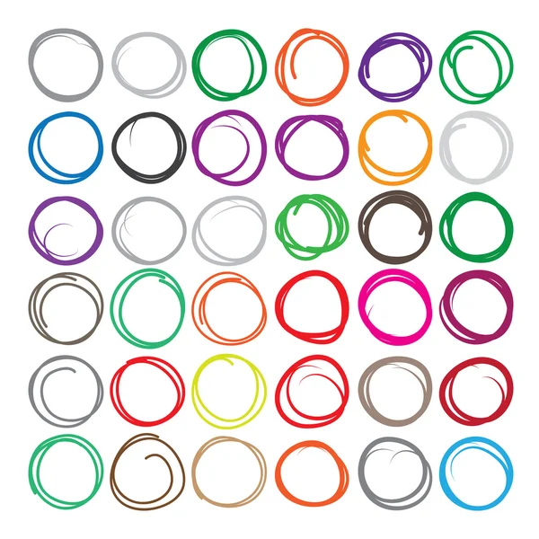 Vector set oval circles — Stock Vector