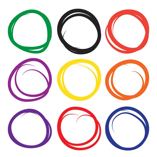 Vector set oval circles — Stock Vector