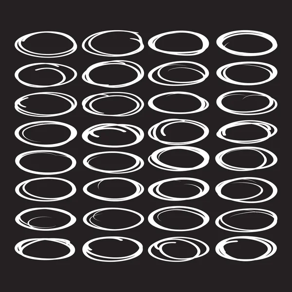 Vector set oval circles — Stock Vector