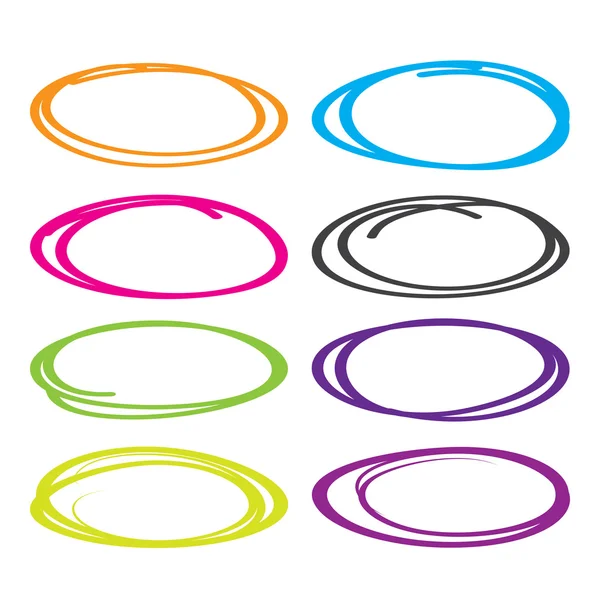 Vector set oval circles — Stock Vector