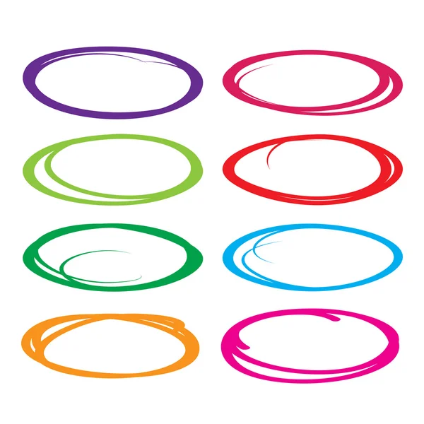 Vector set oval circles — Stock Vector