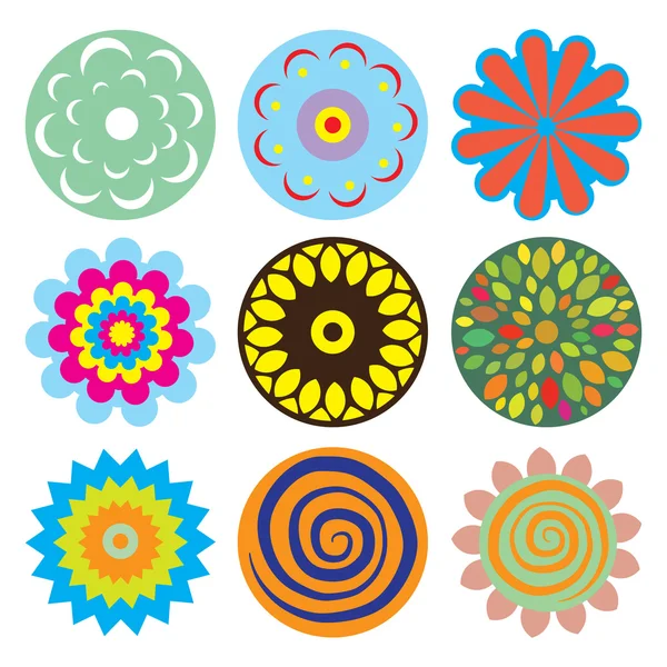 Flower icon set — Stock Vector